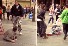 An Incredible Fight between Beggar and BodyBuilder Shocks Belgrade
