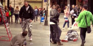 An Incredible Fight between Beggar and BodyBuilder Shocks Belgrade
